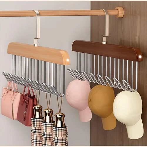 Multi Hook Wall Mount Hanger – Space-Saving Clothes & Accessories Rack