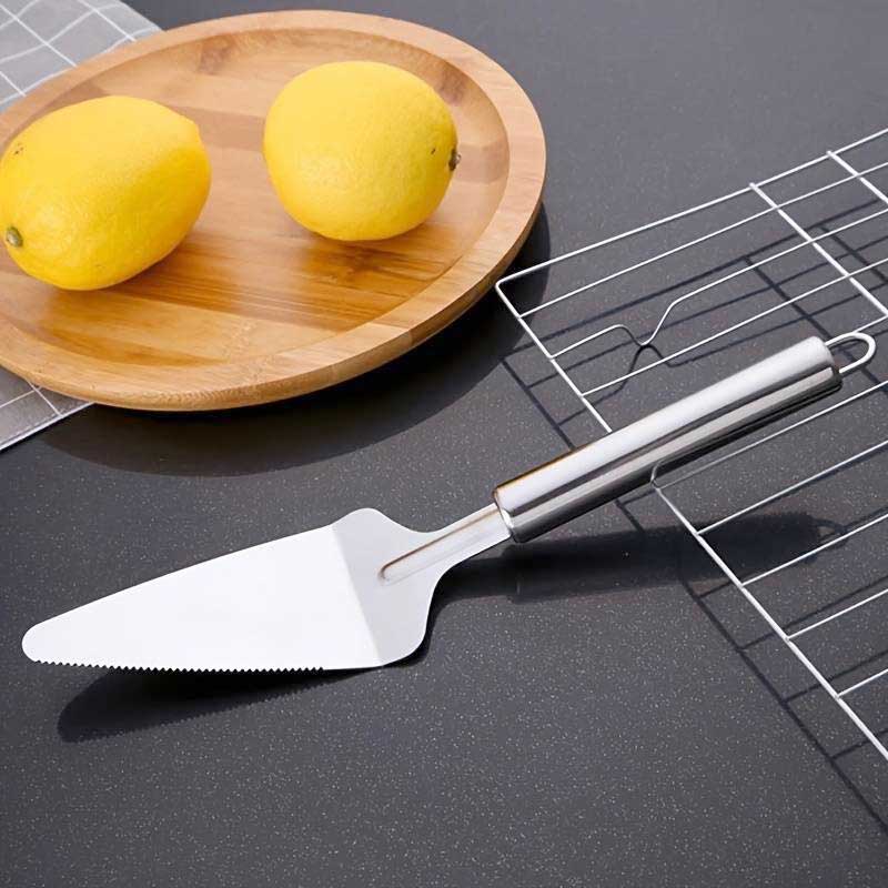 Stainless Steel Pizza and Cake Lifter with Side Cutter – Kitchen Baking Tool