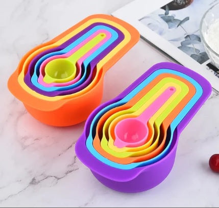 6 Pcs Plastic Measuring Spoon Set – Colorful Kitchen Baking Tools