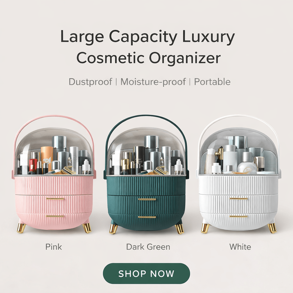 Large Capacity Light Luxury Cosmetic Organizer – Elegant Acrylic Makeup Storage Case