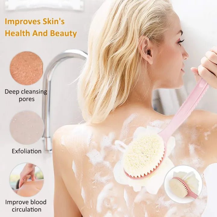 Long Handle Shower Brush – Body Exfoliating Bath Brush for Smooth Skin