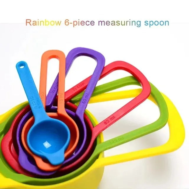 6 Pieces Measuring Spoons & Cups Set with Scale – Kitchen Baking Tools