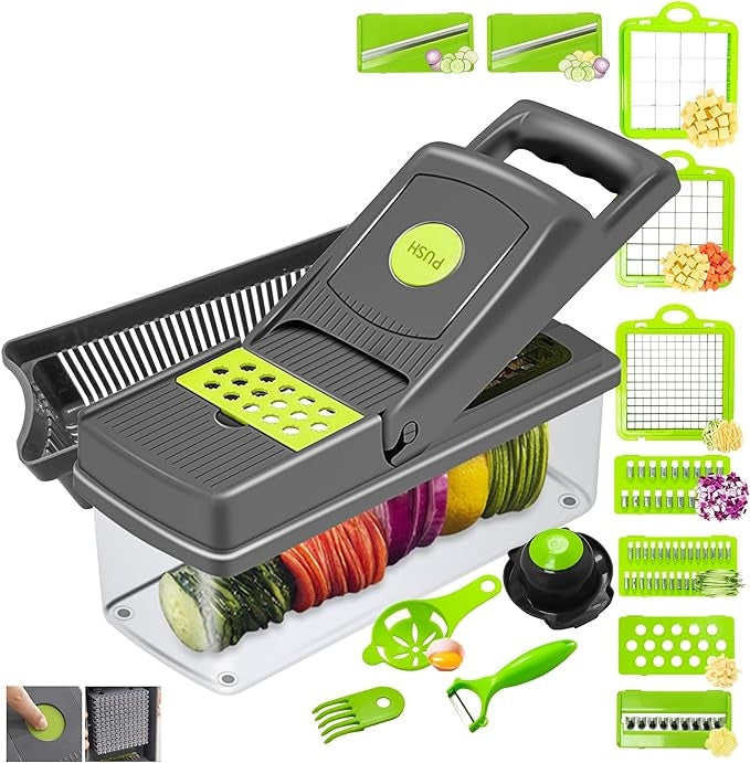 16-in-1 Multifunctional Vegetable Cutter – Chopper, Slicer & Grater
