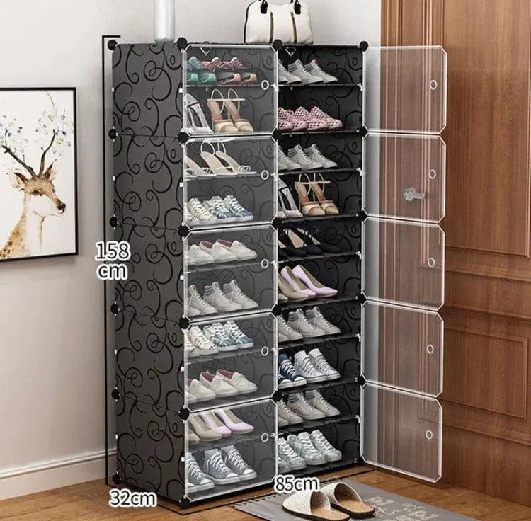 Dustproof Multi-Layer Shoe Cabinet with Doors