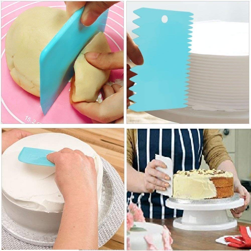 3-Piece Dough & Cake Cutter Slicer Spatula Set – Baking Tools