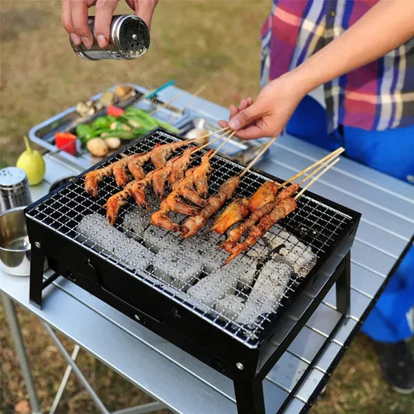 Portable Foldable BBQ Grill – Lightweight Charcoal Barbecue Stove
