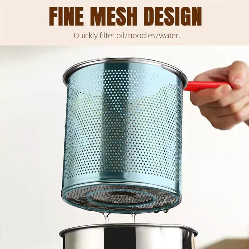 Stainless Steel Deep Frying Pot with Basket | Oil-Saving Fryer for Nuggets, Fries & Snacks (Imported)