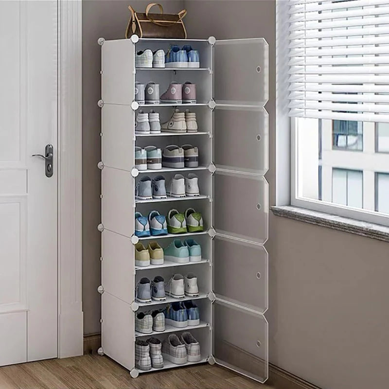 Dustproof Multi-Layer Shoe Cabinet with Doors