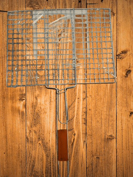 BBQ Stainless Steel Hand Grill – Non-Stick Portable Grilling