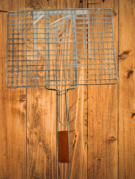 BBQ Stainless Steel Hand Grill – Non-Stick Portable Grilling