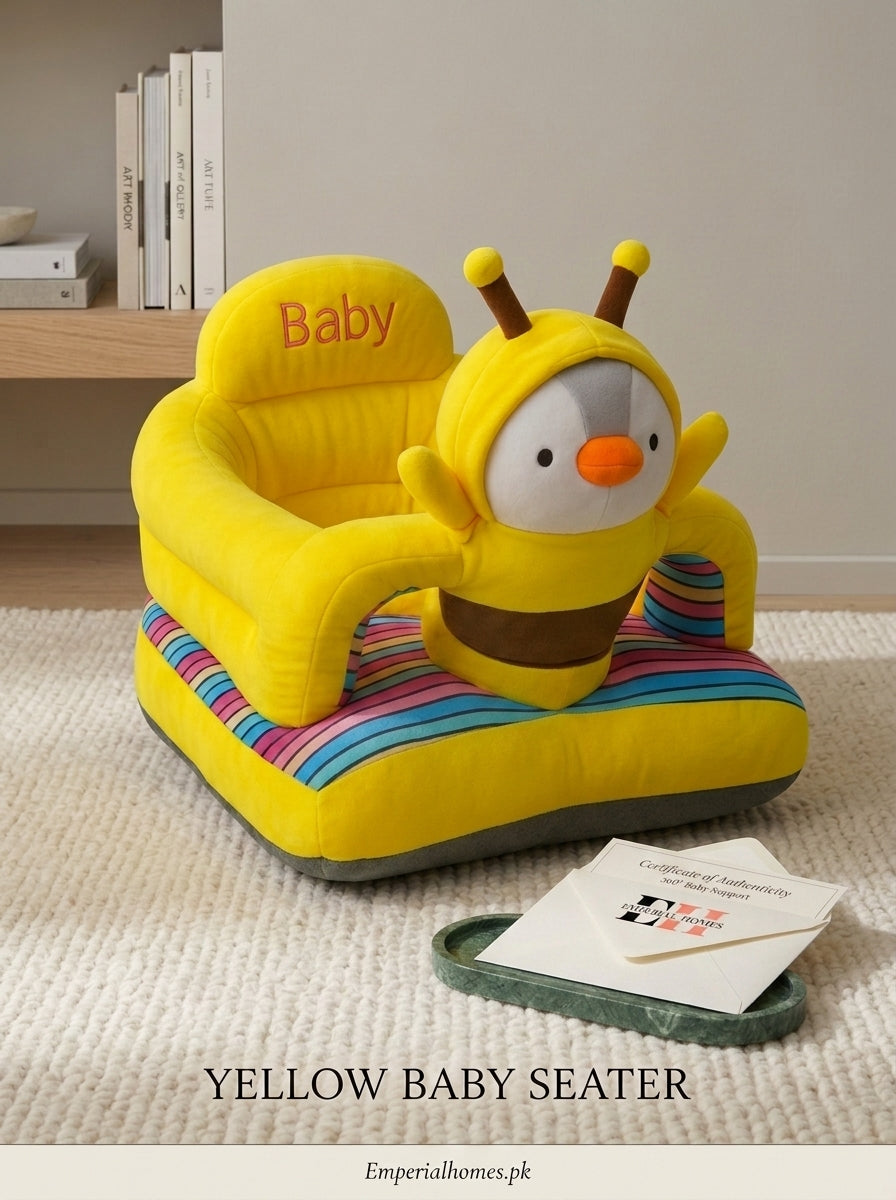 Yellow Baby Sofa Seater Soft Plush Support Chair for Babies