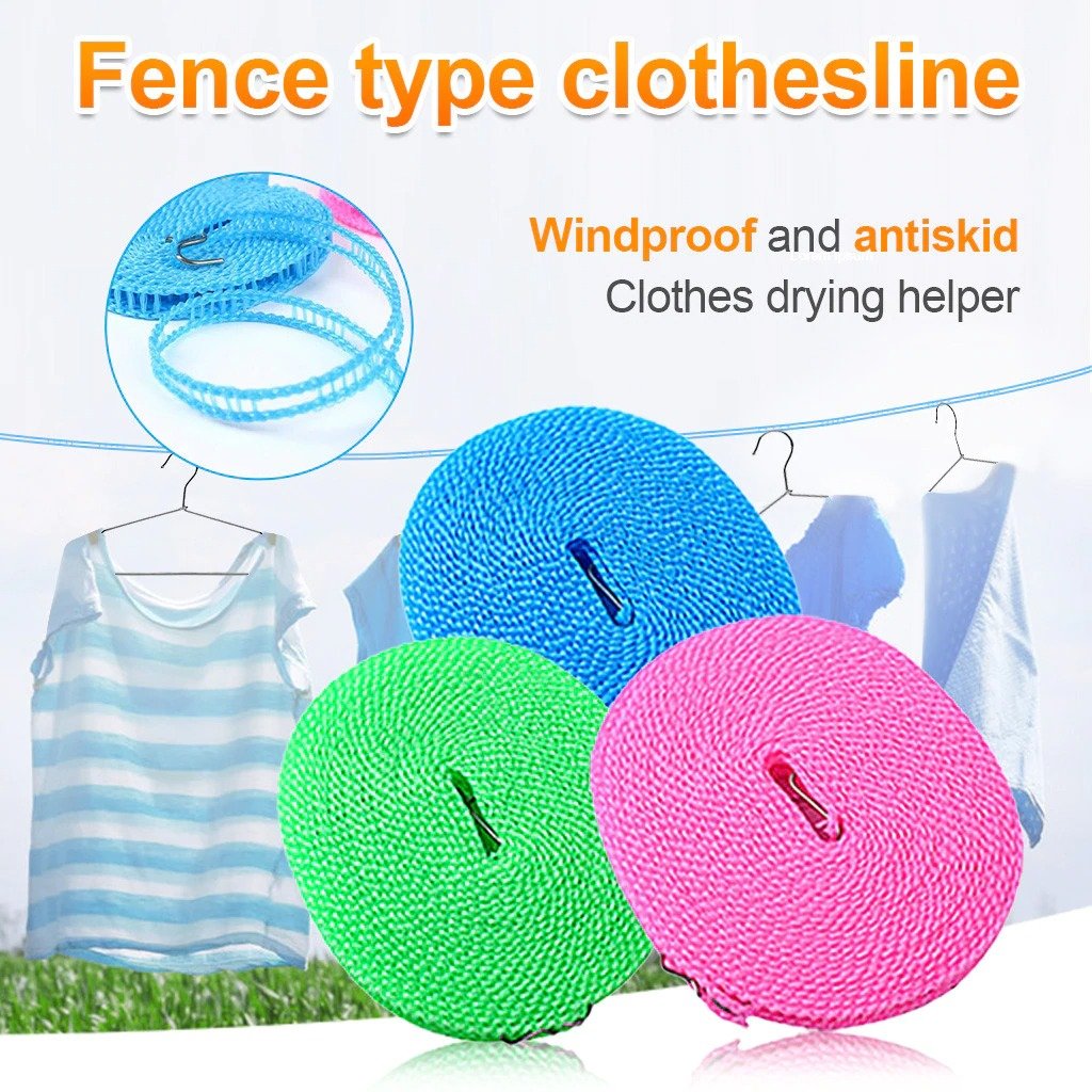Plastic Cloth Hanging Rope Clothesline – 5 Meters Durable & Adjustable