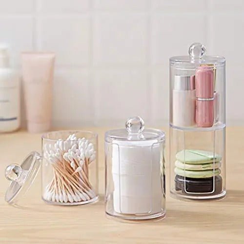 Bamboo Makeup Cotton Swabs Organizer – Eco-Friendly Storage Box with Lid