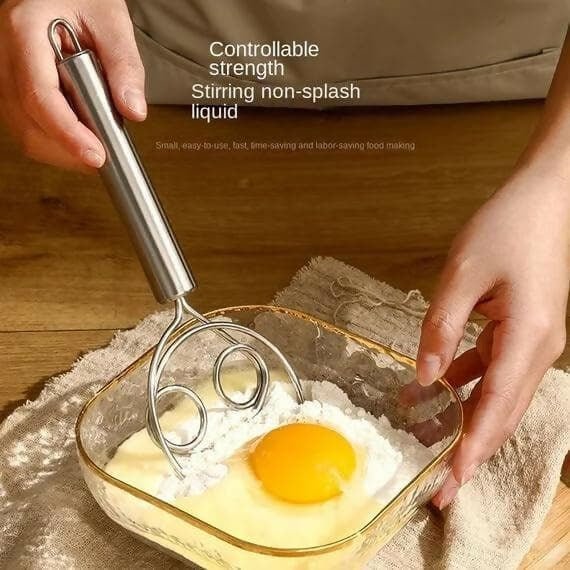 Stainless Steel Dutch Dough Whisk – Ergonomic Baking Tool