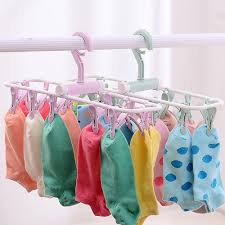 Foldable Clip Hanger – 12 Clip Clothes Drying Rack for Small Laundry