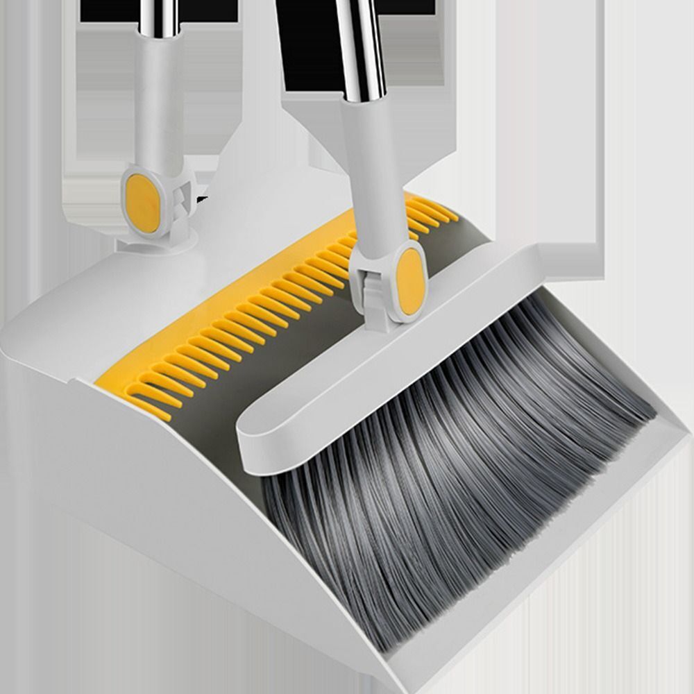 Broom With Dust Pan Set – Long Handle, Foldable & Space-Saving Cleaning Tool