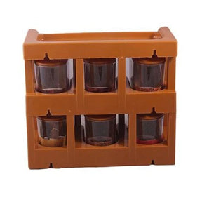 2-Tier Spice Rack With 6 Spice Jars