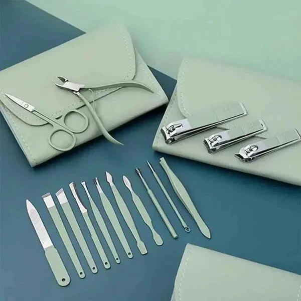 16-in-1 Stainless Steel Manicure & Pedicure Kit with Travel Case