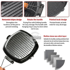 Non-Stick Grill Pan (in 3 sizes - 20cm 24cm 28cm)