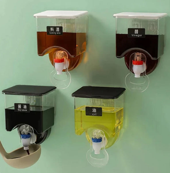 Wall-Mounted Oil Dispenser – Leak-Proof Liquid Seasoning Bottle for Kitchen