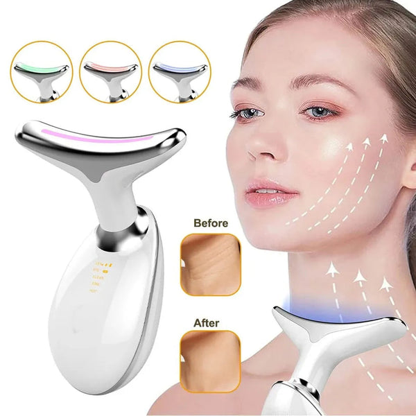 3-in-1 Facial & Neck Beauty Device – EMS Lifting, LED Therapy & Double Chin Treatment