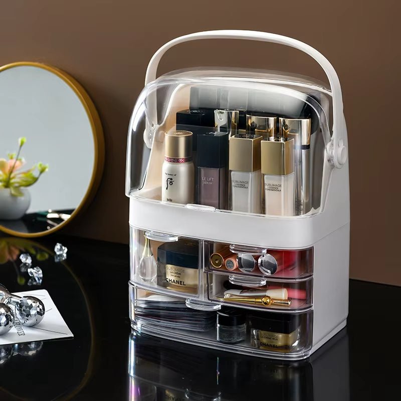 Dust-Proof Makeup Organizer – Cosmetic Storage Box with Lid