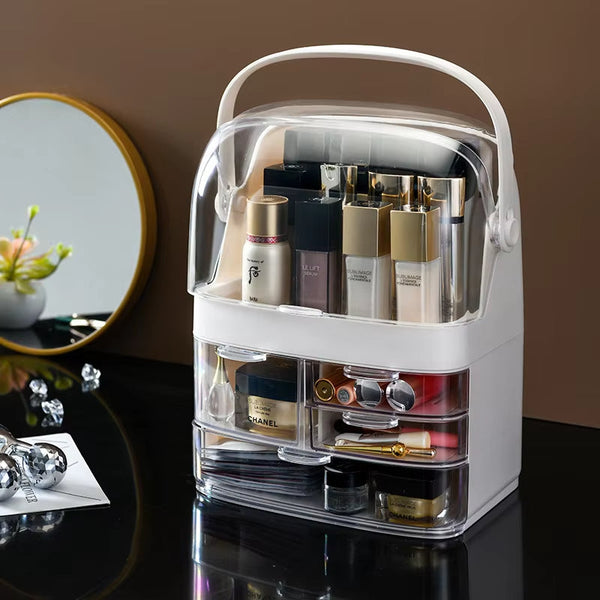 Dust-Proof Makeup Organizer – Cosmetic Storage Box with Lid