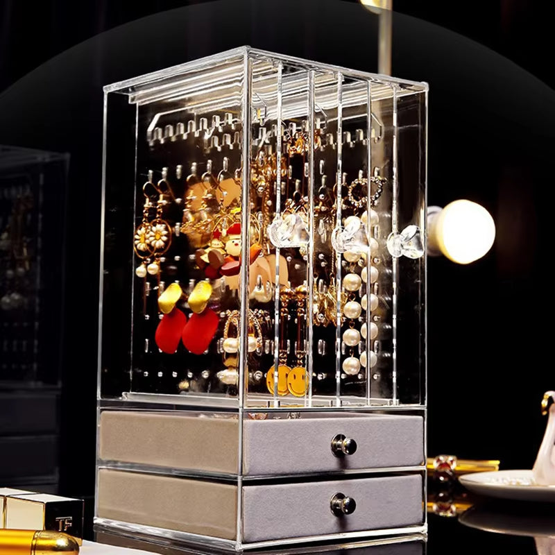 Transparent Jewelry Storage Box with Drawer – Elegant Organizer for Accessories