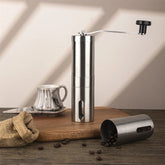 Portable Stainless Steel Coffee Grinder – Manual Hand Crank with Adjustable Settings