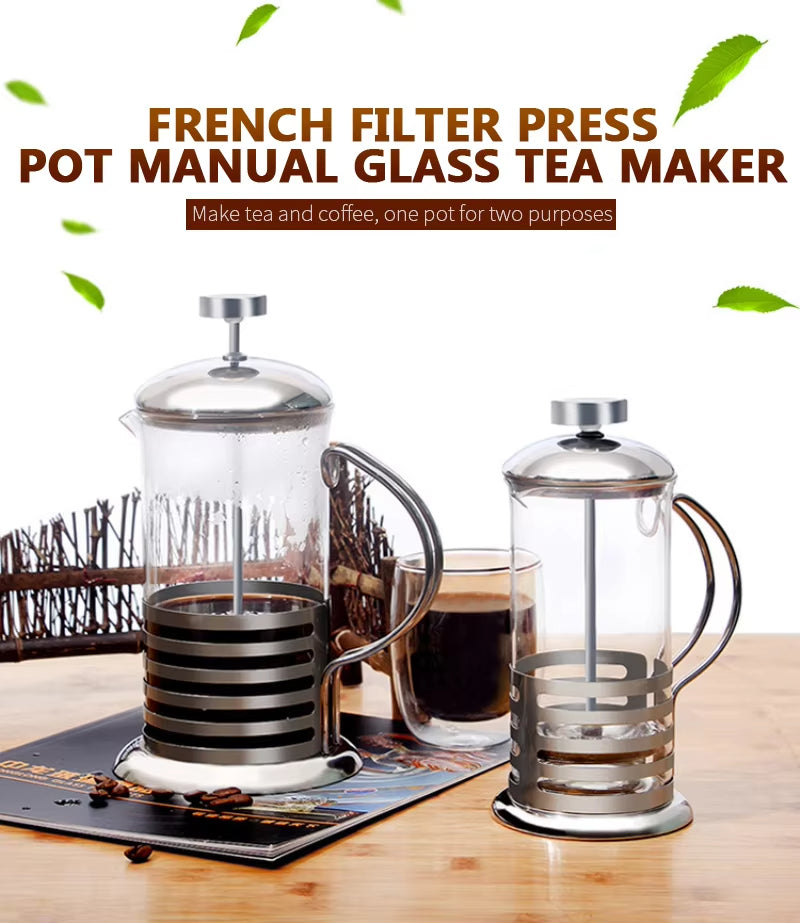 French Press Coffee Maker – 350ML Flower Tea Press Pot