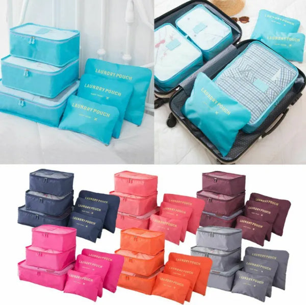 6 in 1 Travel Organizer Bags - Space‑Saving Suitcase Organizer Set