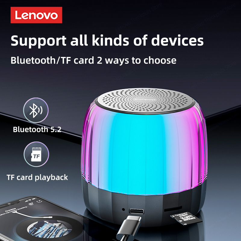 Original Lenovo K3 Plus Wireless Bluetooth Speaker Portable Music Player Cool RGB SoundBox Low Latency HiFi Stereo Loudspeaker