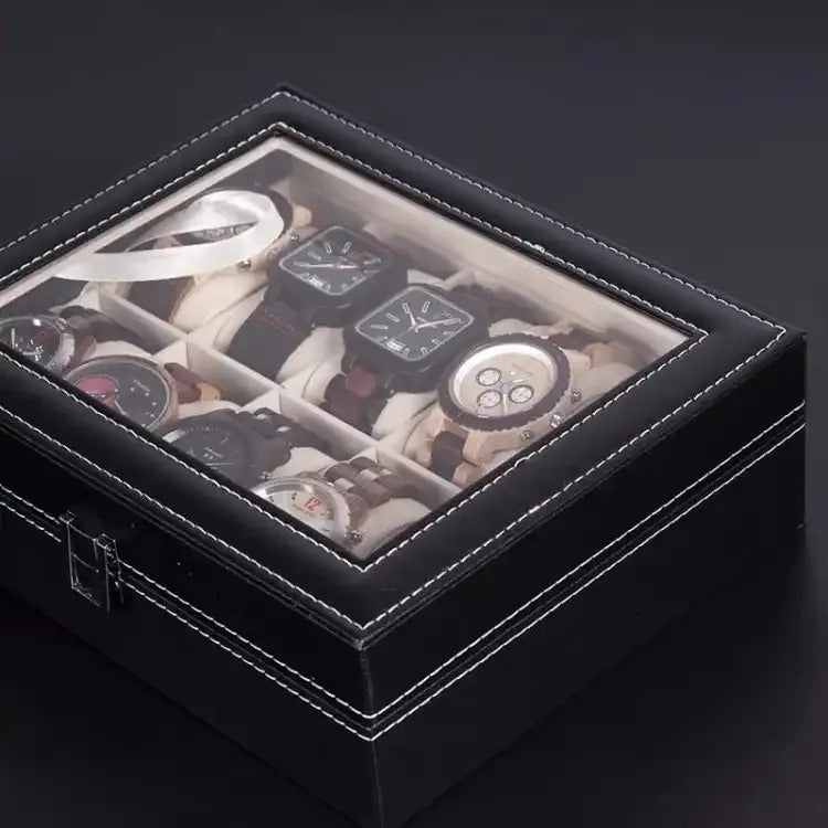 10 Slots Premium Watch Organizer Box – Elegant Watch Storage Leather Case