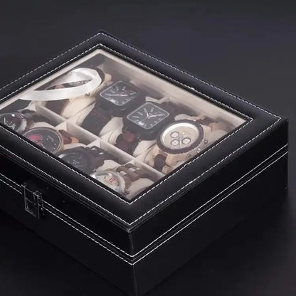10 Slots Premium Watch Organizer Box – Elegant Watch Storage Leather Case