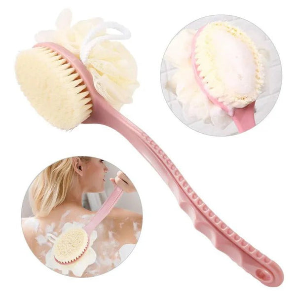 Long Handle Shower Brush – Body Exfoliating Bath Brush for Smooth Skin