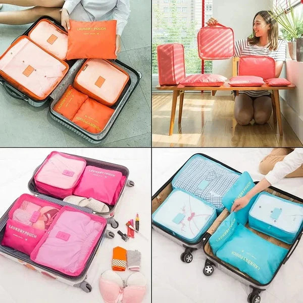 6 in 1 Travel Organizer Bags - Space‑Saving Suitcase Organizer Set