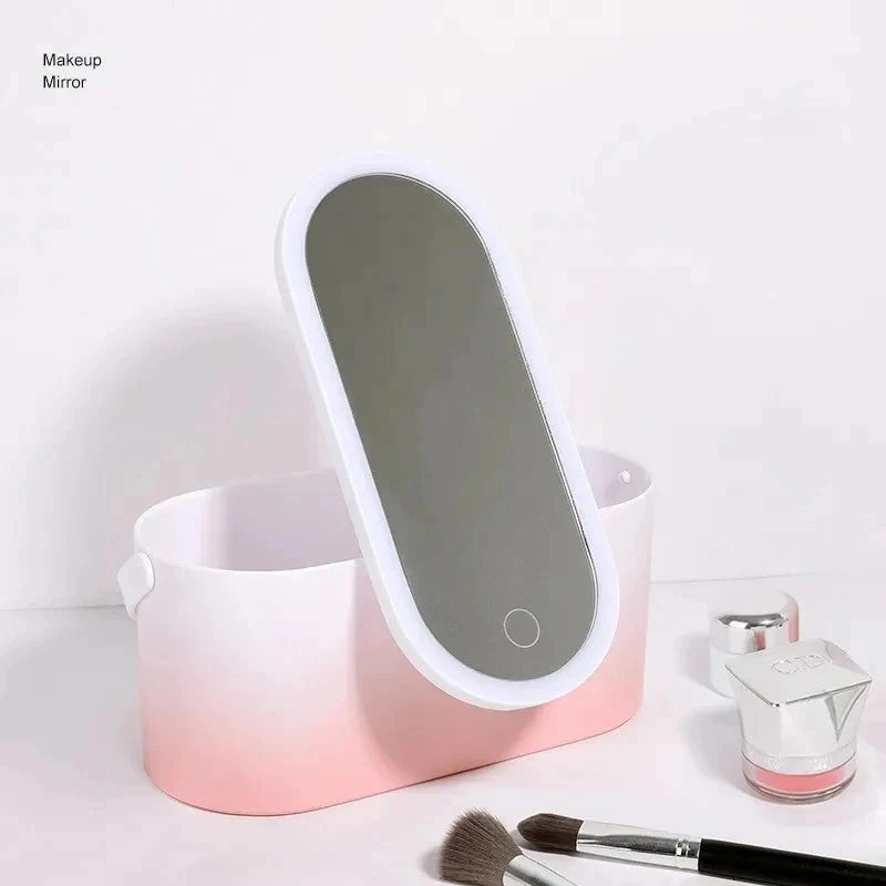 Portable Makeup Box With LED Mirror