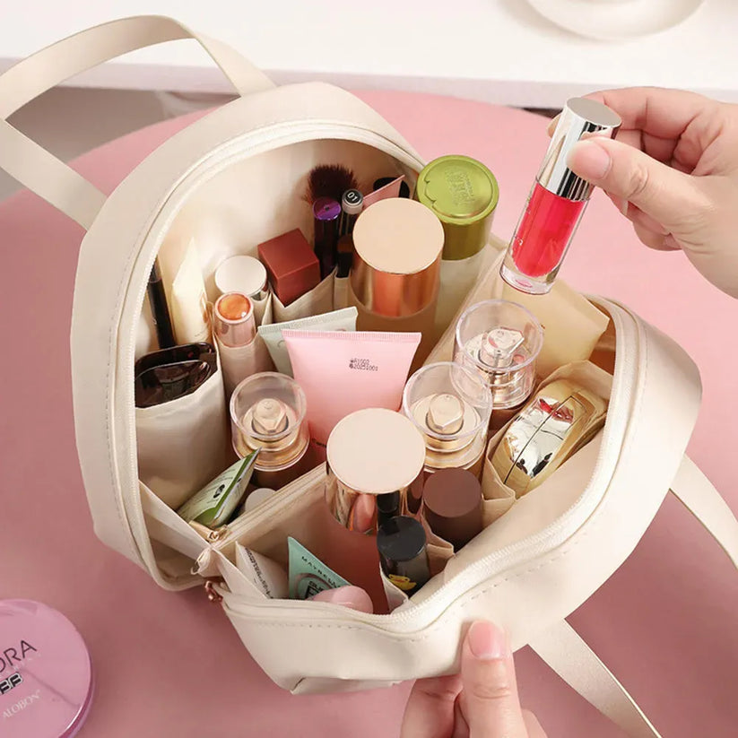 Heart-shaped makeup organizer for various cosmetic items 