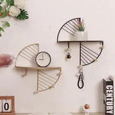 Modern Minimalist Semi-Circular Rectangular Wall Shelf – Creative Wall Décor Rack