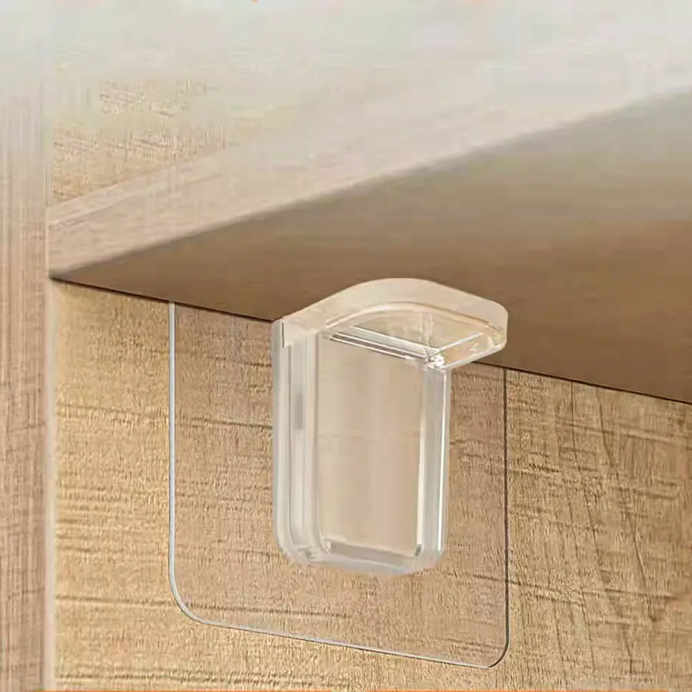 Pack of 4 Punch-free Layered Partition Bracket Triangle Bracket Support Shelf Right Angle Support Paste Screw Hook Clapboard Sticker