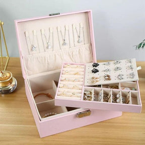 2 Layer Leather Jewelry Organizer