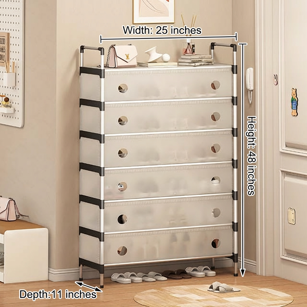 Dustproof Shoe Rack Organizer | 4/5/6/7 Layer Waterproof Shoe Stand | Space-Saving Storage Shelf for Home