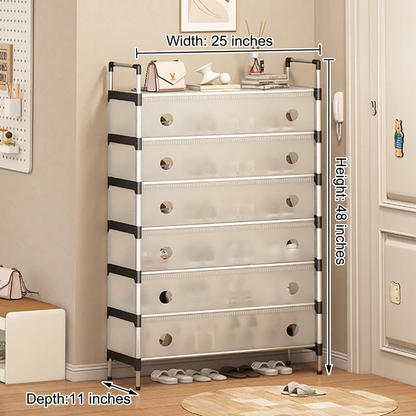 Dustproof Shoe Rack Organizer | 4/5/6/7 Layer Waterproof Shoe Stand | Space-Saving Storage Shelf for Home