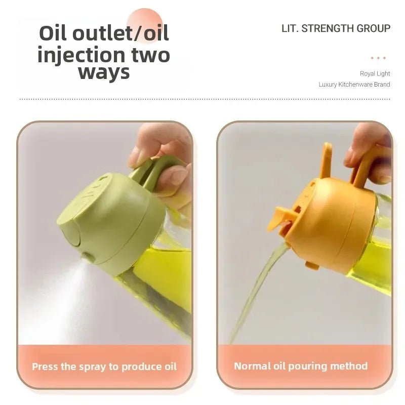 2-in-1 Glass Oil Sprayer & Dispenser Bottle