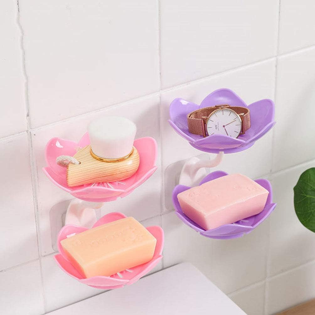 2 Layers Plastic Lotus Drain Soap Holder