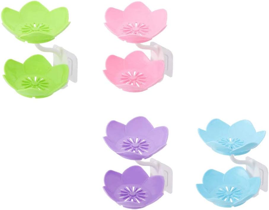 2 Layers Plastic Lotus Drain Soap Holder