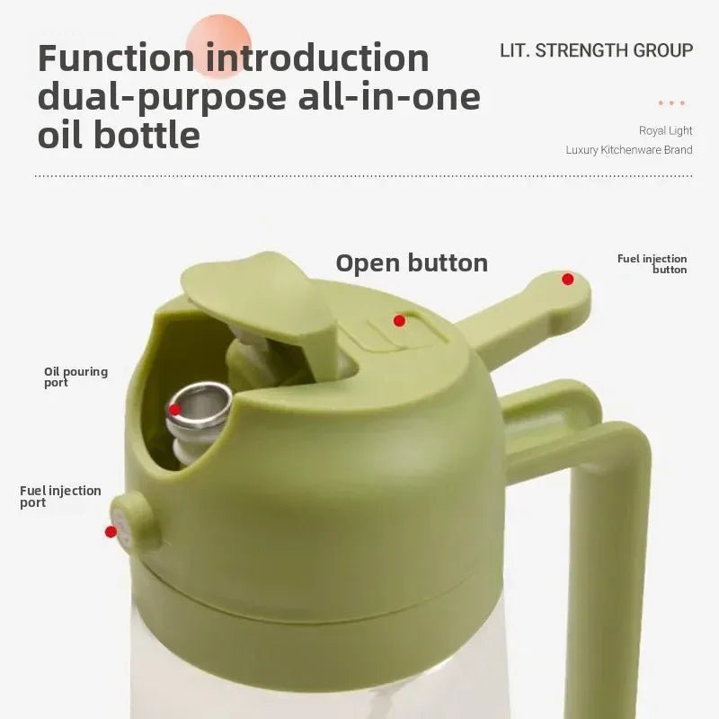 2-in-1 Glass Oil Sprayer & Dispenser Bottle