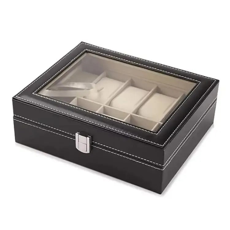 10 Slots Premium Watch Organizer Box – Elegant Watch Storage Leather Case
