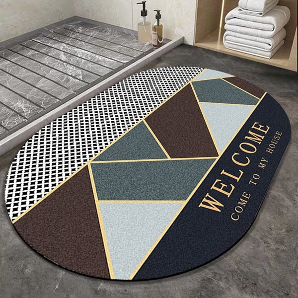 2PC Anti‑Slip Bathroom Mat – Fast‑Drying, Water‑Absorbent Floor Mat (Large 2.25 x 1.5 ft)