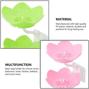 2 Layers Plastic Lotus Drain Soap Holder